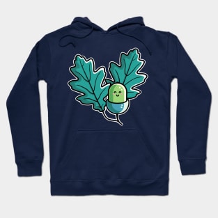 Kawaii Cute Acorn with Oak Leaves Hoodie